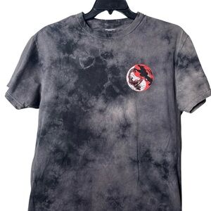 Marvel Black Tie-Dye T-Shirt with Red Logo